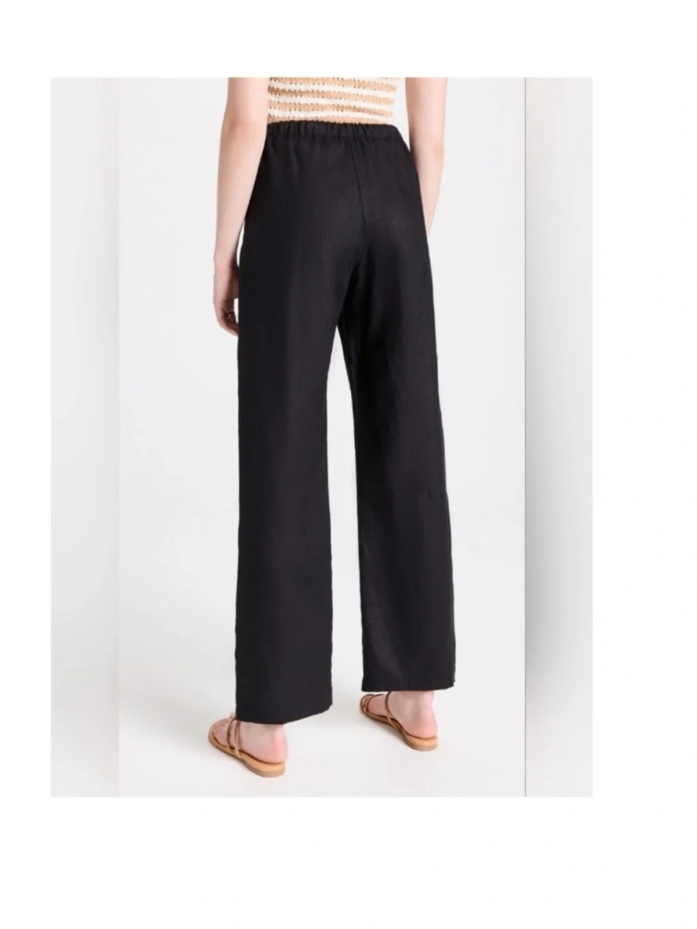 New Reformation Olina linen waist drawstring pant Sz L - Picture 3 of 9